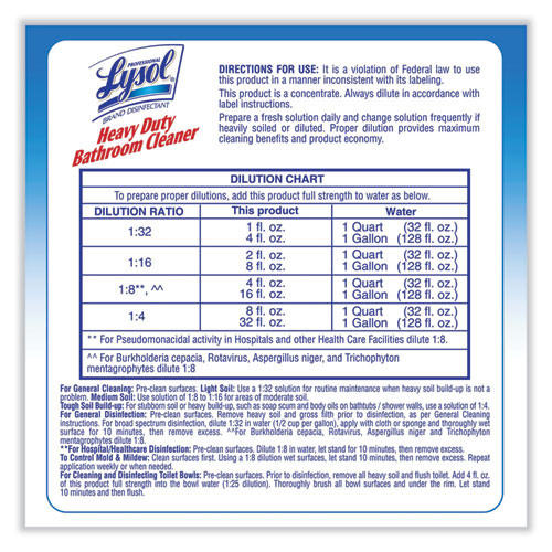 Picture of Disinfectant Heavy-Duty Bathroom Cleaner Concentrate, 1 gal Bottle, 4/Carton