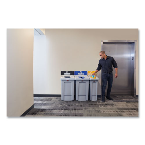 Picture of Slim Jim Recycling Station 1-Stream, Landfill Recycling Station, 33 gal, Resin, Gray