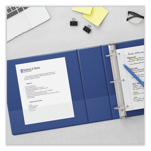 Picture of Slant D-Ring View Binder, 3 Rings, 0.5" Capacity, 11 x 8.5, Navy Blue