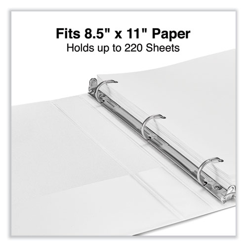 Picture of Slant D-Ring View Binder, 3 Rings, 1" Capacity, 11 x 8.5, White, 4/Pack