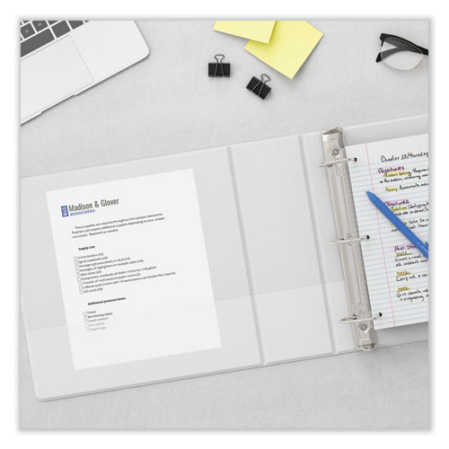 Picture of Slant D-Ring View Binder, 3 Rings, 2" Capacity, 11 x 8.5, White, 4/Pack