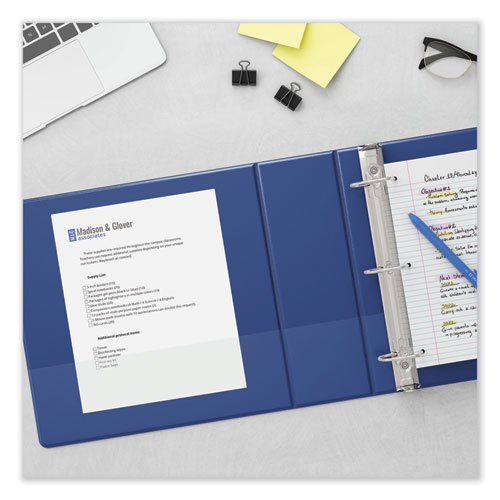 Picture of Slant D-Ring View Binder, 3 Rings, 2" Capacity, 11 x 8.5, Navy Blue