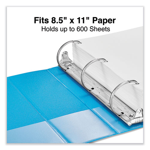 Picture of Slant D-Ring View Binder, 3 Rings, 3" Capacity, 11 x 8.5, Light Blue