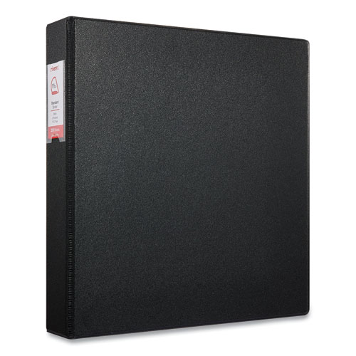 Picture of Deluxe Non-View D-Ring Binder with Label Holder, 3 Rings, 1.5" Capacity, 11 x 8.5, Black