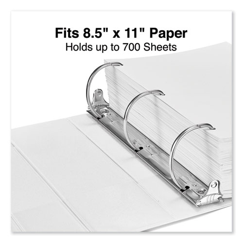 Picture of Slant D-Ring View Binder, 3 Rings, 4" Capacity, 11 x 8.5, White