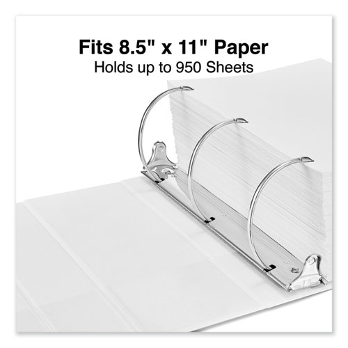 Picture of Slant D-Ring View Binder, 3 Rings, 5" Capacity, 11 x 8.5, White