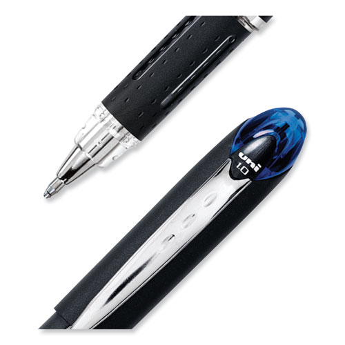 Picture of Jetstream Stick Hybrid Gel Pen, Bold 1 mm, Blue Ink, Black/Silver/Blue Barrel