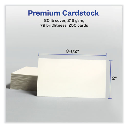 Picture of Printable Microperforated Business Cards w/Sure Feed Technology, Laser, 2 x 3.5, Ivory, 250 Cards, 10/Sheet, 25 Sheets/Pack