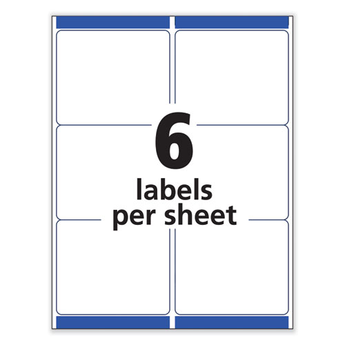 Picture of Removable Multi-Use Labels, Inkjet/Laser Printers, 3.33 x 4, White, 6/Sheet, 25 Sheets/Pack