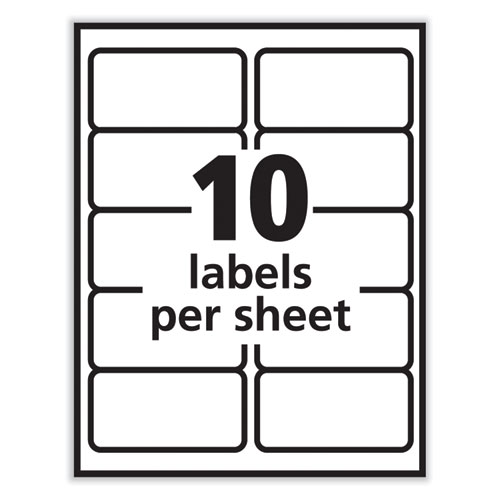 Picture of Labels, Laser Printers, 2 x 4, White, 10/Sheet, 100 Sheets/Box