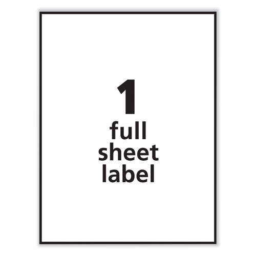 Picture of Labels, Laser Printers, 8.5 x 11, White, 100/Box