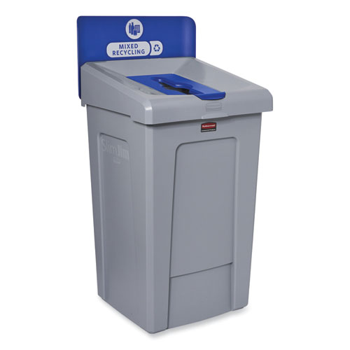 Picture of Slim Jim Recycling Station 1-Stream, Mixed Recycling Station, 33 gal, Resin, Gray