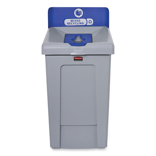 Picture of Slim Jim Recycling Station 1-Stream, Mixed Recycling Station, 33 gal, Resin, Gray