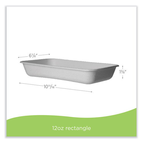 Picture of WorldView Renewable Molded Fiber Containers, 10.47 x 10.47 x 1.76, White, 200/Carton