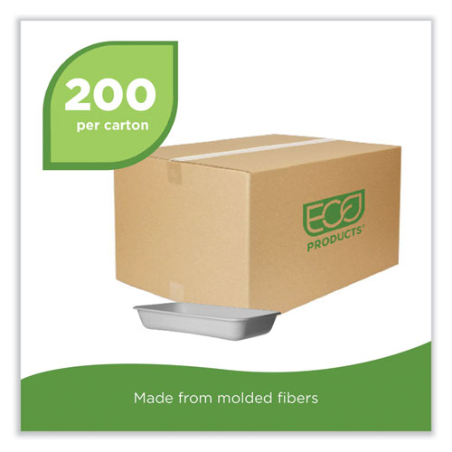 Picture of WorldView Renewable Molded Fiber Containers, 10.47 x 10.47 x 1.76, White, 200/Carton