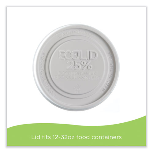 Picture of Evolution World EcoLid 25% Recycled Food Container Lid, Fits 12 to 32 oz Containers, White, Plastic, 500/Carton