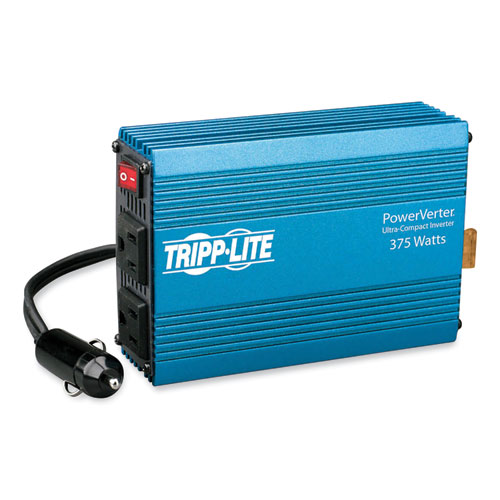 Picture of PowerVerter Ultra-Compact Car Inverter, 375 W, 12 V Input/120 V Output, 2 AC Outlets