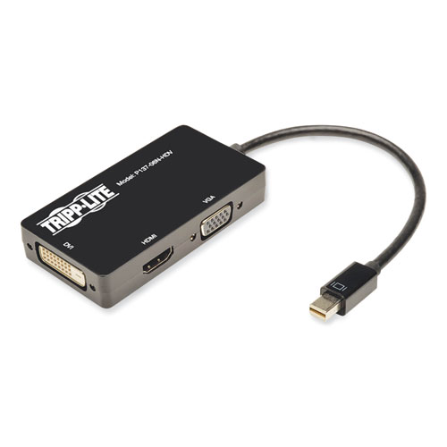 Picture of Keyspan Mini DisplayPort to VGA/DVI/HDMI All-in-One Adapter/Converter, Thunderbolt 1 and 2, 6"