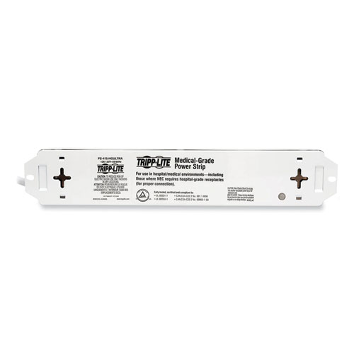 Picture of Medical-Grade Power Strip for Patient-Care Vicinity, 4 Outlets, 6 ft Cord, White