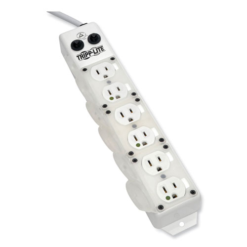 Picture of Medical-Grade Power Strip for Patient-Care Vicinity, 6 Outlets, 15 ft Cord, White