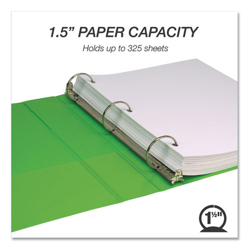 Picture of Earth's Choice Plant-Based Economy Round Ring View Binders, 3 Rings, 1.5" Capacity, 11 x 8.5, Lime, 2/Pack