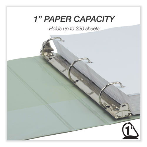 Picture of Earth's Choice Plant-Based BOHO D-Ring View Binders, 1" Capacity, 11 x 8.5, Sage, 2/Pack