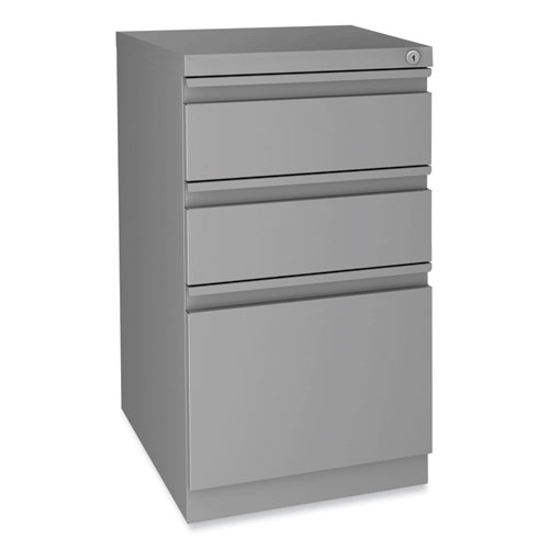 Picture of Modern Teacher Series Pedestal Desk, Left-Side Pedestal: Box/Box/File, 60" x 24" x 28.75", White/Silver