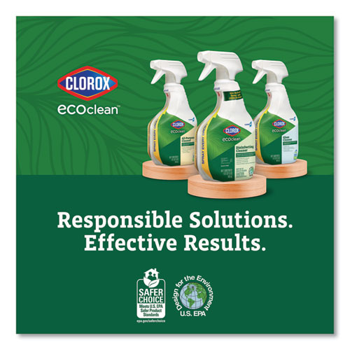 Picture of Clorox Pro EcoClean Glass Cleaner, Unscented, 32 oz Spray Bottle, 9/Carton