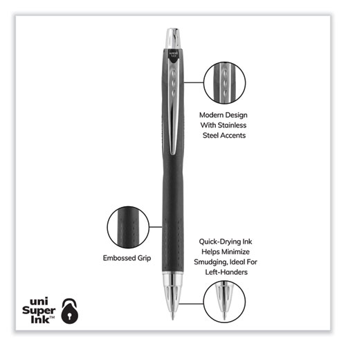 Picture of Jetstream Retractable Hybrid Gel Pen, Bold 1 mm, Black Ink, Black/Silver Barrel