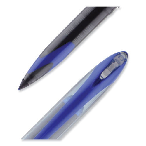 Picture of AIR Porous Roller Ball Pen, Stick, Medium 0.7 mm, Blue Ink, Black/Blue Barrel, Dozen