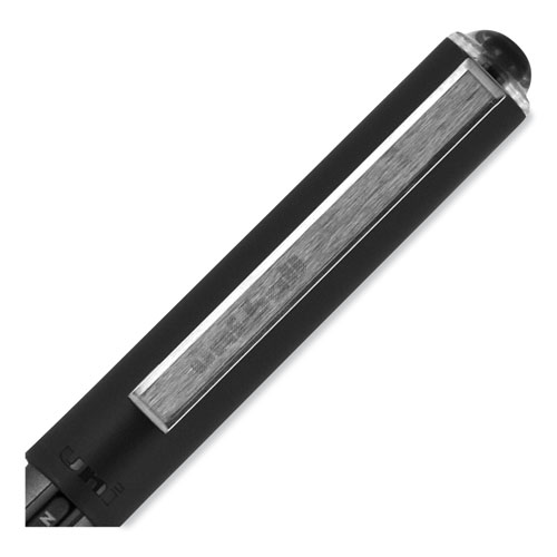 Picture of VISION Roller Ball Pen, Stick, Extra-Fine 0.5 mm, Black Ink, Gray/Black/Clear Barrel, Dozen