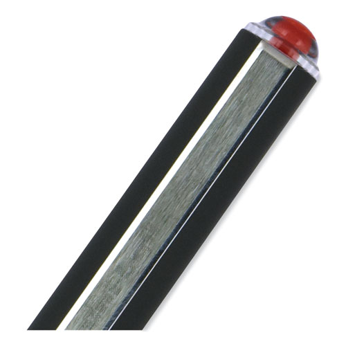 Picture of VISION Roller Ball Pen, Stick, Extra-Fine 0.5 mm, Red Ink, Gray/Red Barrel, Dozen