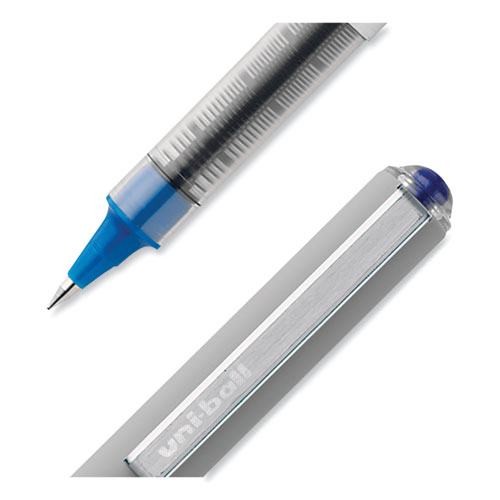 Picture of VISION Roller Ball Pen, Stick, Fine 0.7 mm, Blue Ink, Silver/Blue/Clear Barrel, Dozen