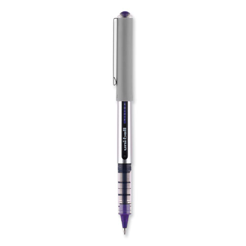 Picture of VISION Roller Ball Pen, Stick, Fine 0.7 mm, Violet Ink, Silver/Violet/Clear Barrel, Dozen