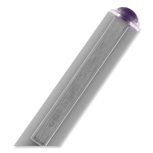 Picture of VISION Roller Ball Pen, Stick, Fine 0.7 mm, Violet Ink, Silver/Violet/Clear Barrel, Dozen