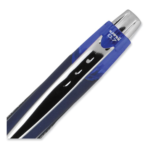 Picture of Jetstream Retractable Hybrid Gel Pen, Fine 0.7 mm, Blue Ink, Blue/Silver Barrel