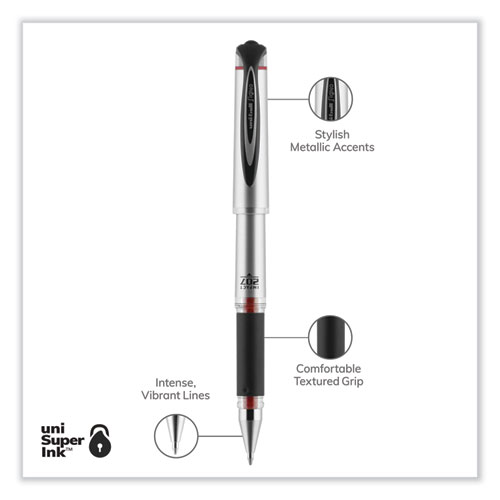 Picture of 207 Impact Gel Pen, Stick, Bold 1 mm, Red Ink, Silver/Black/Red Barrel