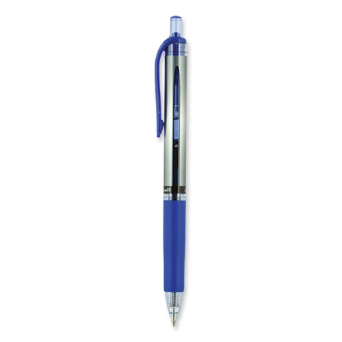 Picture of Signo Gel Pen, Retractable, Medium 0.7 mm, Blue Ink, Silver/Blue Barrel, Dozen