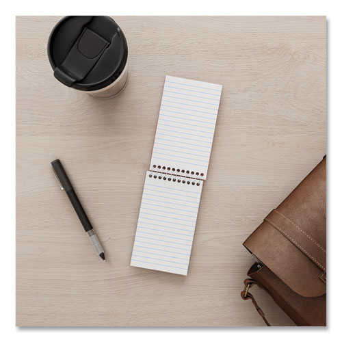 Picture of Wirebound Memo Pad with Coil-Lock Wire Binding, Narrow Rule, Orange Cover, 50 White 3 x 5 Sheets, 12/Pack
