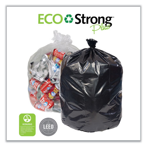 Picture of Eco Strong Plus Can Liners, 40 gal, 14 mic, 40" x 46", Natural, Perforated Roll, 250/Carton