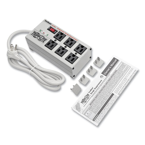 Picture of Isobar Surge Protector, 6 AC Outlets, 6 ft Cord, 3,330 J, Light Gray