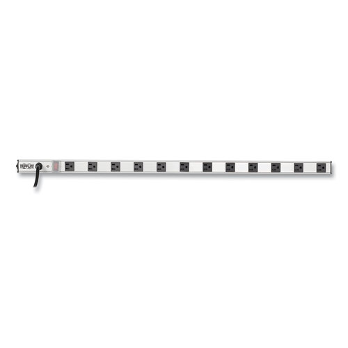 Picture of Vertical Power Strip, 12 Outlets, 15 ft Cord, Silver