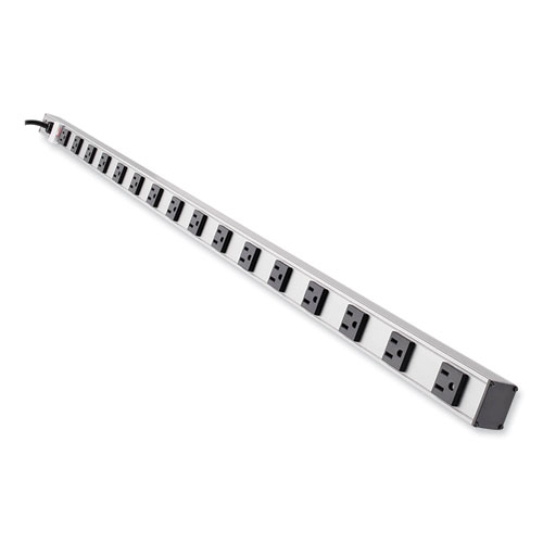 Picture of Vertical Power Strip, 16 Outlets, 15 ft Cord, Silver
