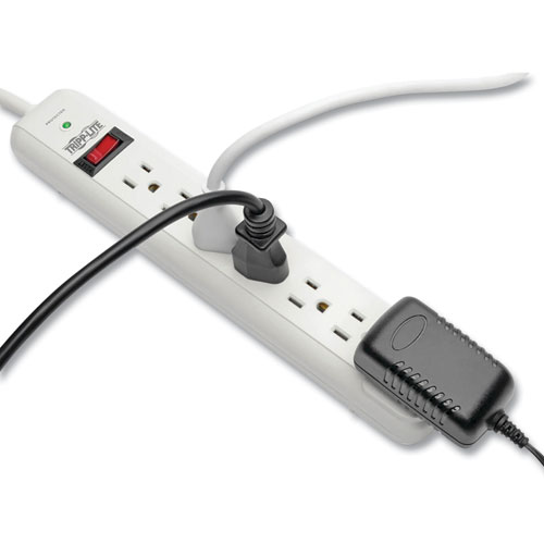 Picture of Protect It! Surge Protector, 7 AC Outlets, 6 ft Cord, 1,080 J, Light Gray