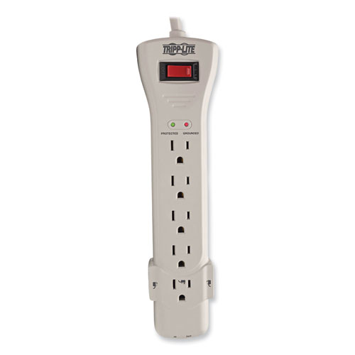 Picture of Protect It! Surge Protector, 7 AC Outlets, 15 ft Cord, 2,520 J, Light Gray