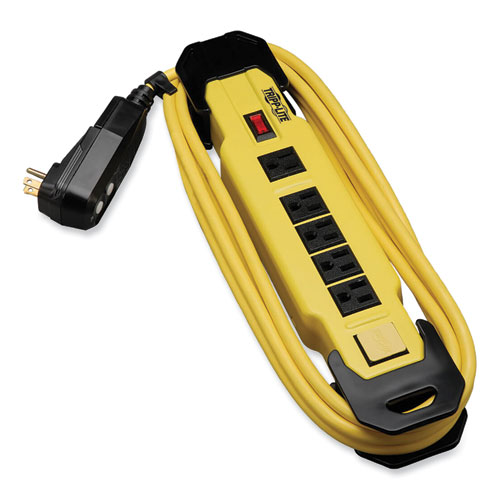 Picture of Power It! Safety Power Strip with GFCI Plug, 6 Outlets, 9 ft Cord, Yellow/Black
