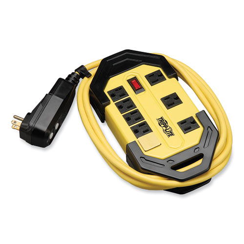 Picture of Power It! Safety Power Strip with GFCI Plug, 8 Outlets, 12 ft Cord, Yellow/Black