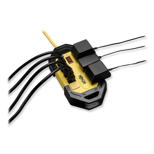 Picture of Power It! Safety Power Strip with GFCI Plug, 8 Outlets, 12 ft Cord, Yellow/Black