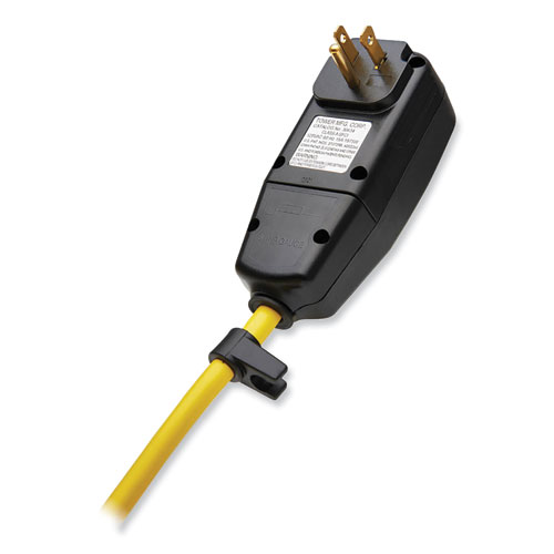 Picture of Power It! Safety Power Strip with GFCI Plug, 8 Outlets, 12 ft Cord, Yellow/Black