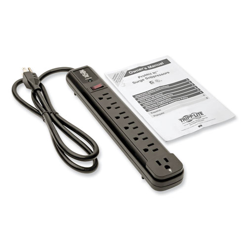 Picture of Protect It! Surge Protector, 7 AC Outlets, 4 ft Cord, 1,080 J, Black